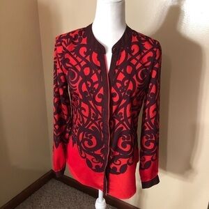 New York & Company Red and Maroon Swirl Blouse Sz S NWT